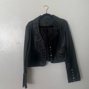 Wilson’s cropped black leather jacket